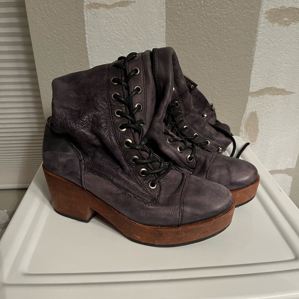 Dusty Black Lace-Up Boots